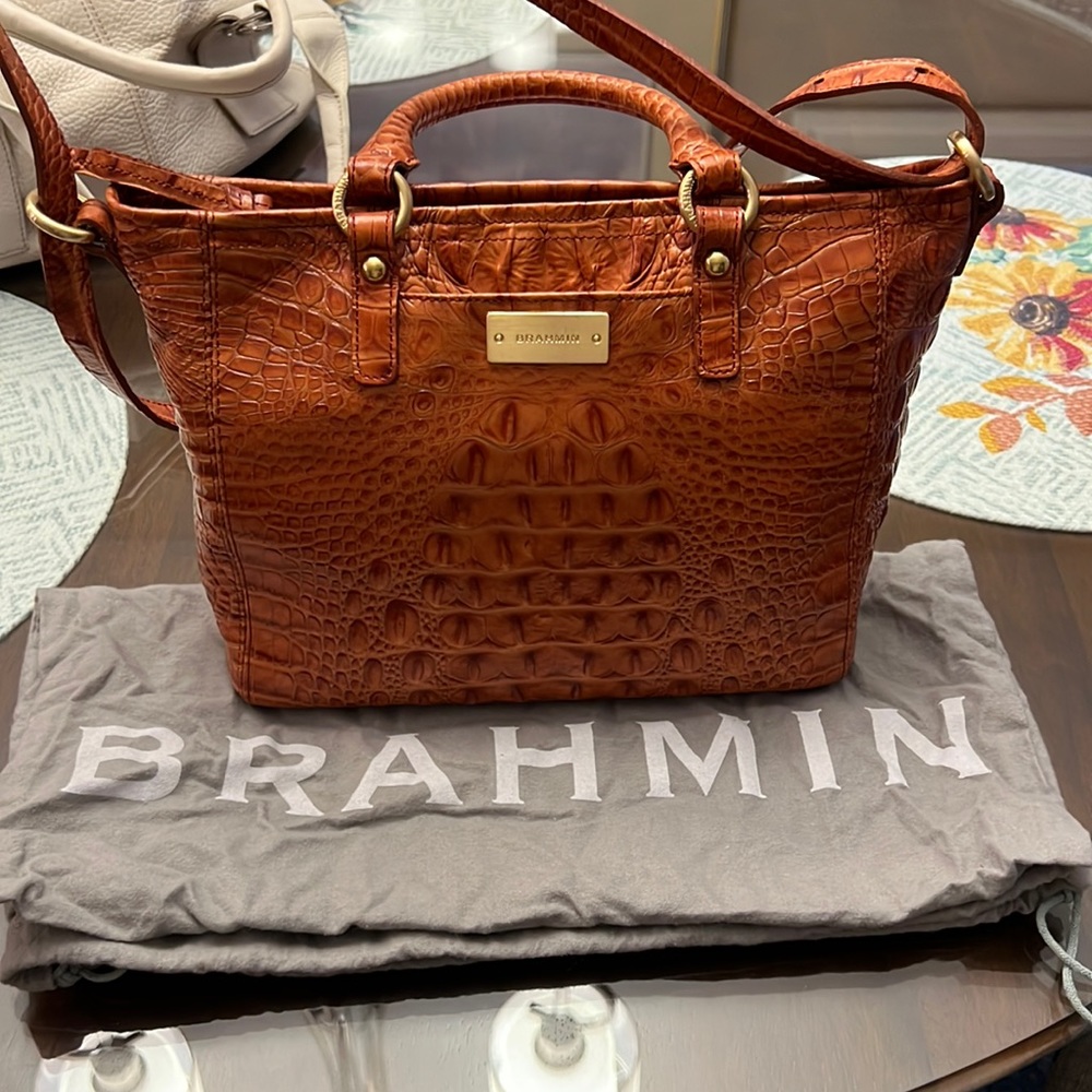 Brahmin croco satchel
